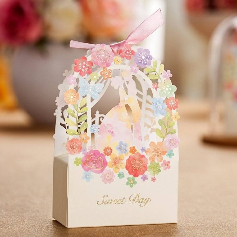 Favor boxes for wedding or engagement party.